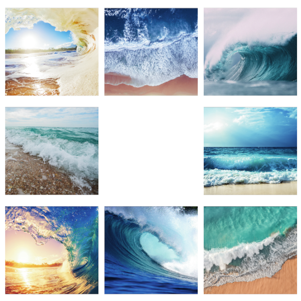 Placemats - Elegant - Ocean - Waves - Set of 8