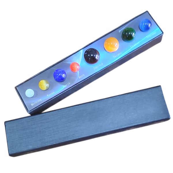 Solar System 8 Planets Display Set - Natural Stone Marbles with Gift Box