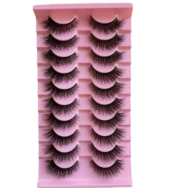 10 Pairs Fluffy Volume Lashes, Visibly Thickened Natural Full Lashes
