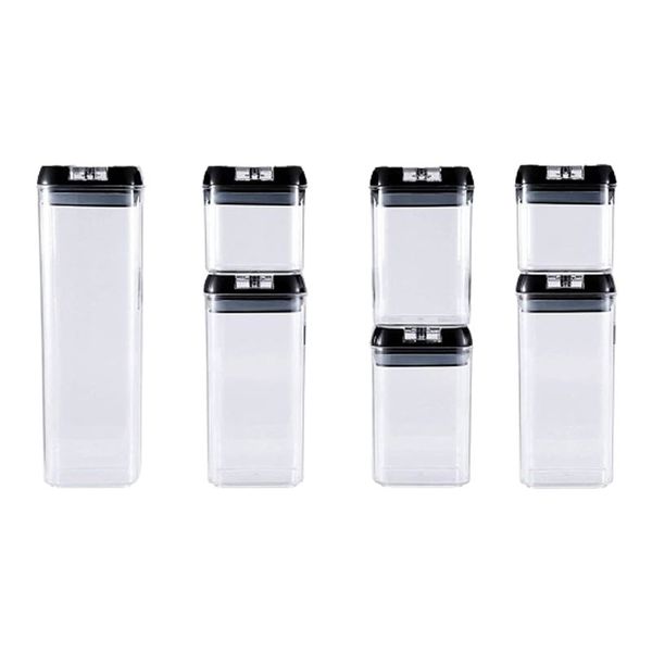 7PieceTransparent Lockable Plastic Food Storage Containers