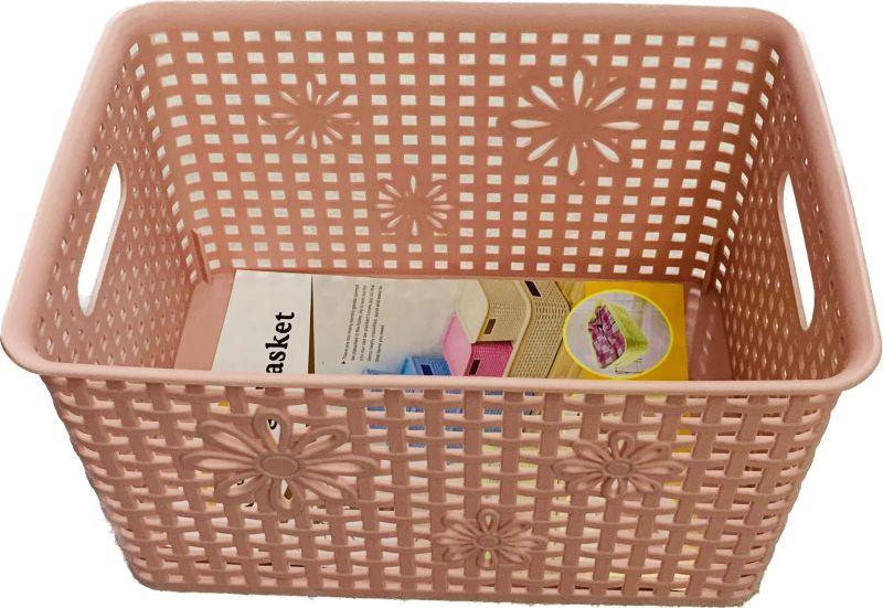 Rectangular Plastic Basket With Handle