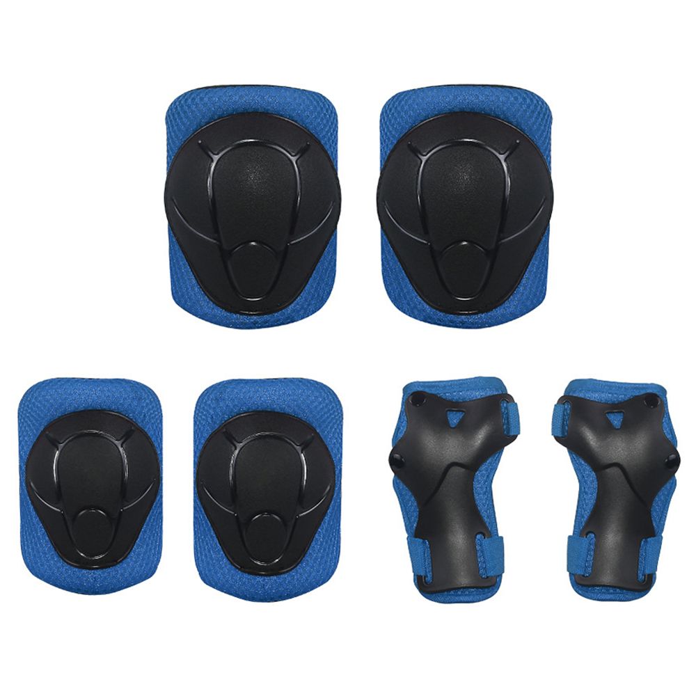 Adjustable Sports Protective Gear Guards Set for Kids Pack of 6 (Blue
