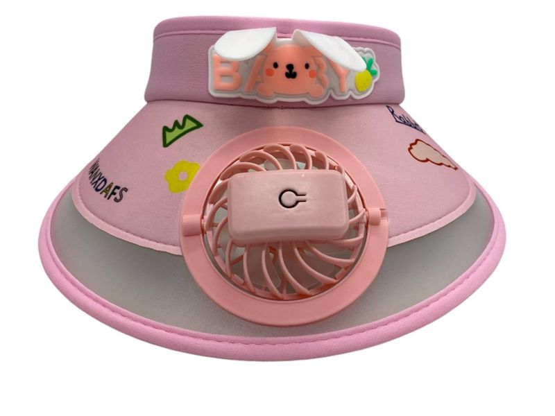 Kids Cooling Sun Visor with Fan - Purple