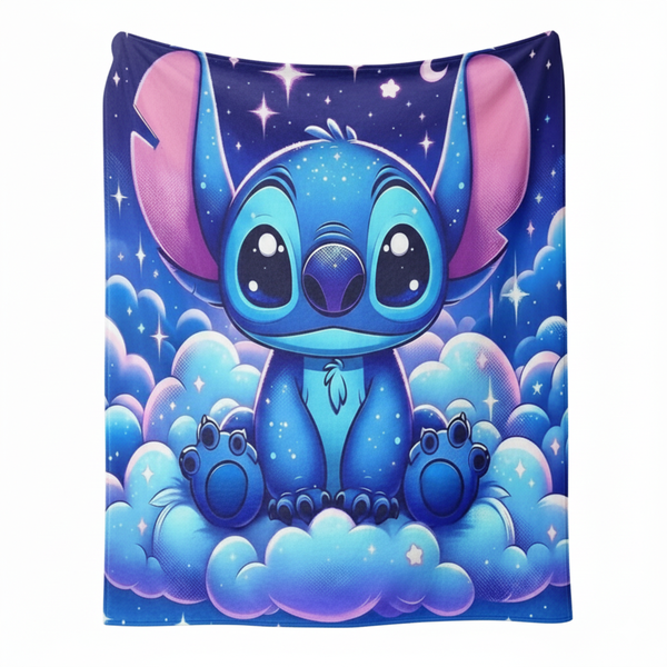 Stitch's Starry Night Fleece Throw Blanket (130 x 150 cm)