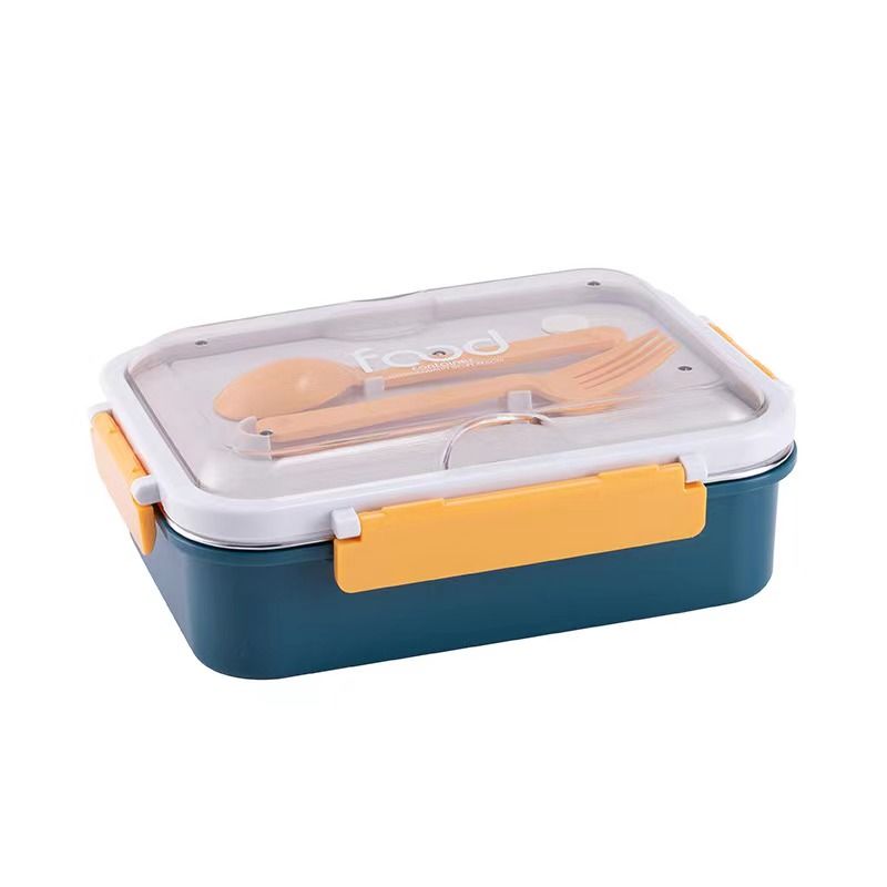 3 Compartment Stainless Steel Food Lunch Box with Compact Cutlery ...
