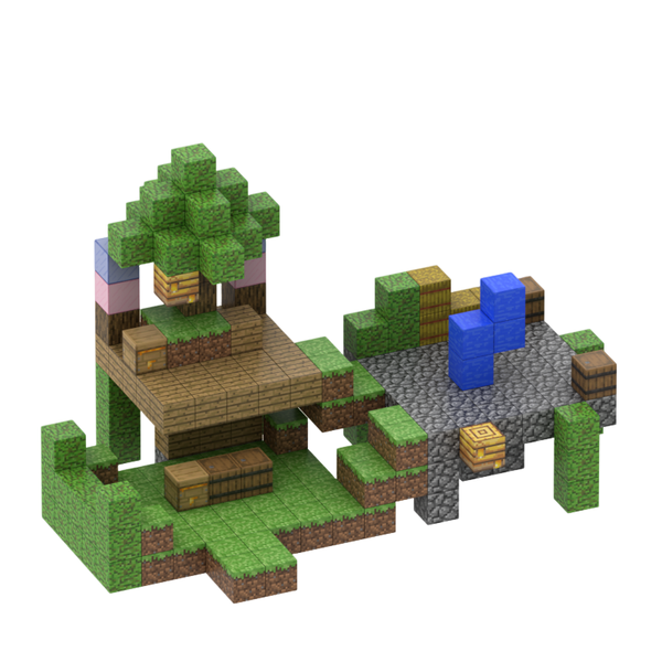 216 Piece Build Mine Magnet World Pixel Cube Blocks -Cloud Terrace Cottage