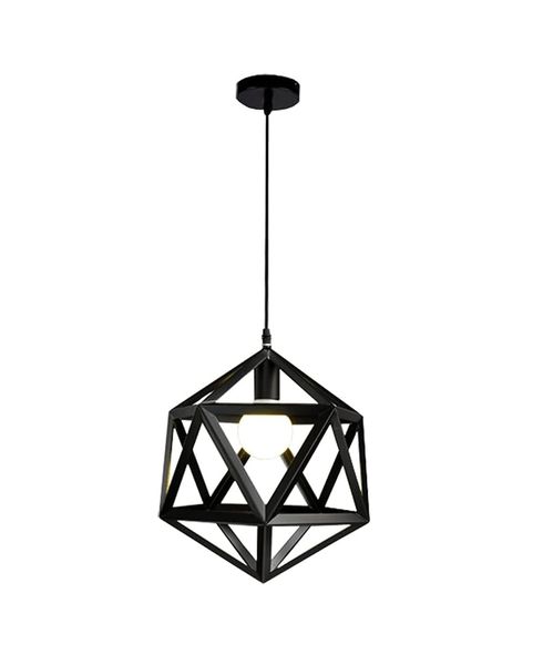 Hello Today Industrial Geometric Metal Frame Pendant Light