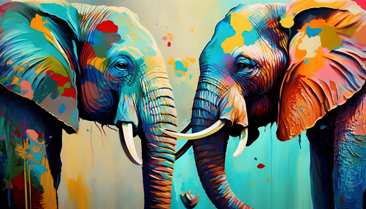 Canvas Wall Art Fancy Artwork 2 Elephants B1071 Shop Today. Get
