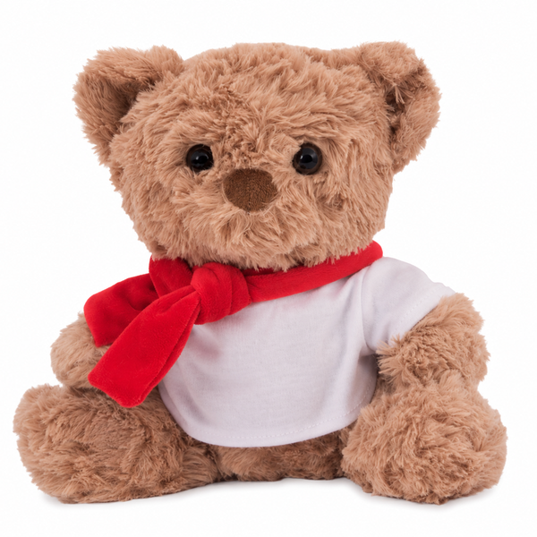 20cm (Seated) Plush Teddy Bear With Printable Shirt - Winter