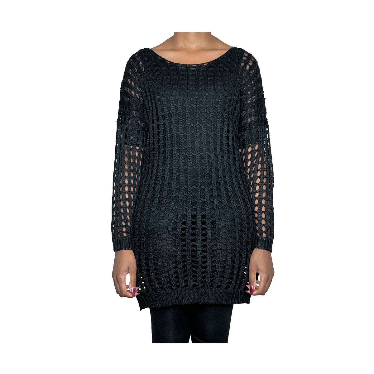 Black Crochet Knit Beach Cover Up Mini Dress | Shop Today. Get it