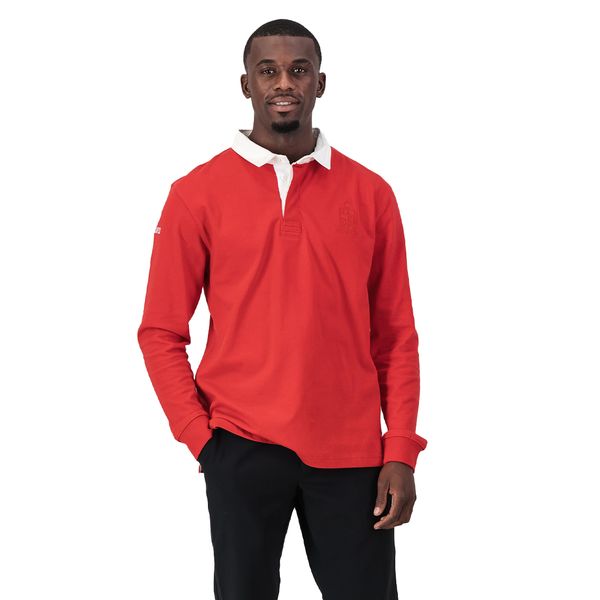 Old School KES LS Rugby Jersey-True Red