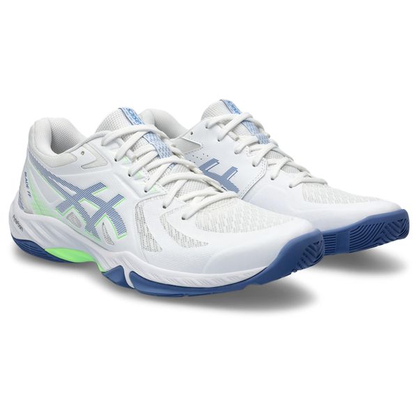 Asics Men's BLADE FF Sports Squash Shoes - White/Denim Blue