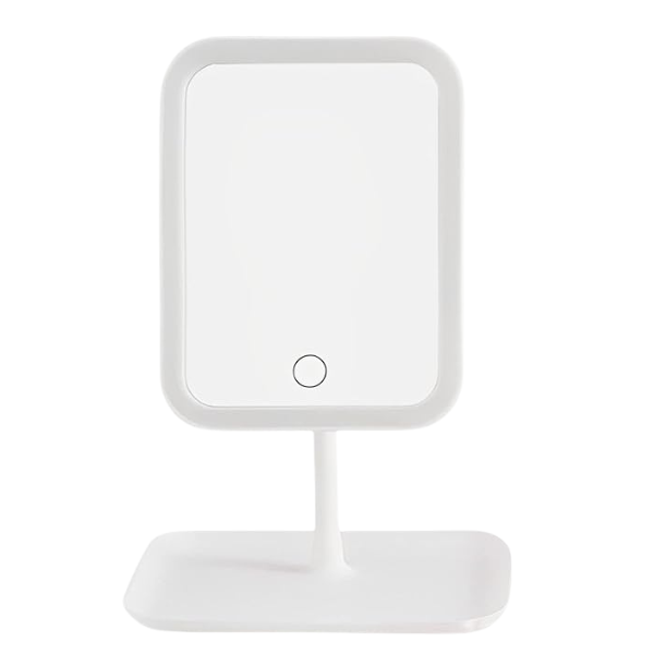 LED Rechargeable Makeup Mirror With 3 Light Colors, Smart Touch Screen