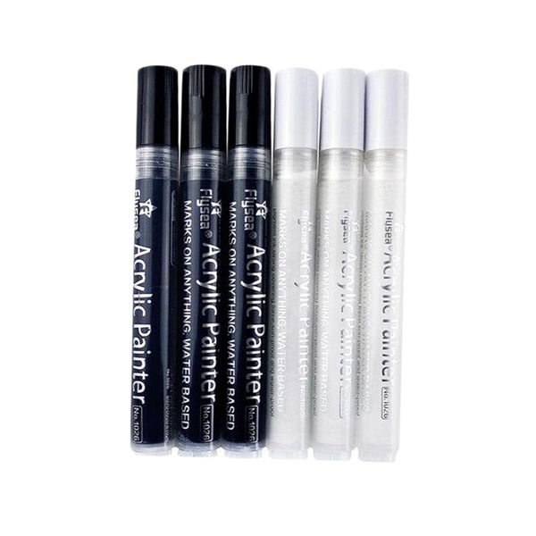 Black &amp; White Acrylic Painter Markers for Arts&amp;Craft Scrapbook Gift Hobby