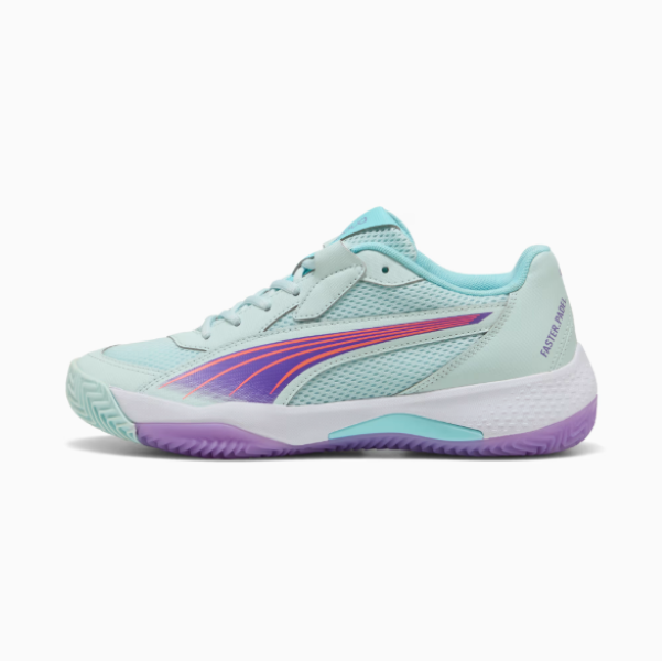 Puma Women's Nova Court S Racket Sport Shoes - Peaceful Blue/Purple Glimmer