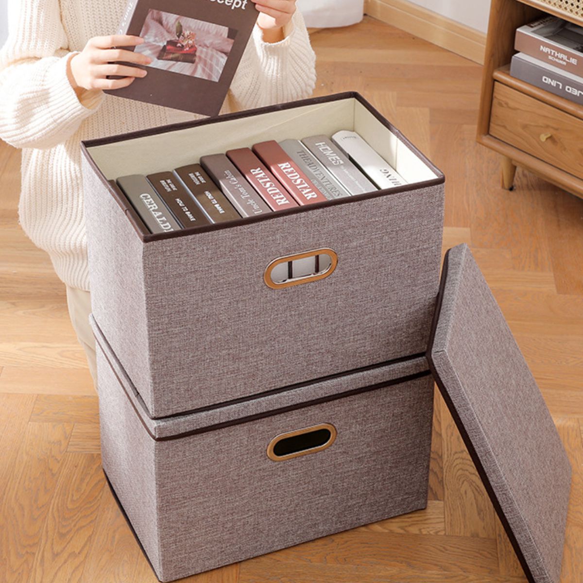 Mix Box 2 Pack 45cm x 30cm Foldable Canvas Storage Box | Shop
