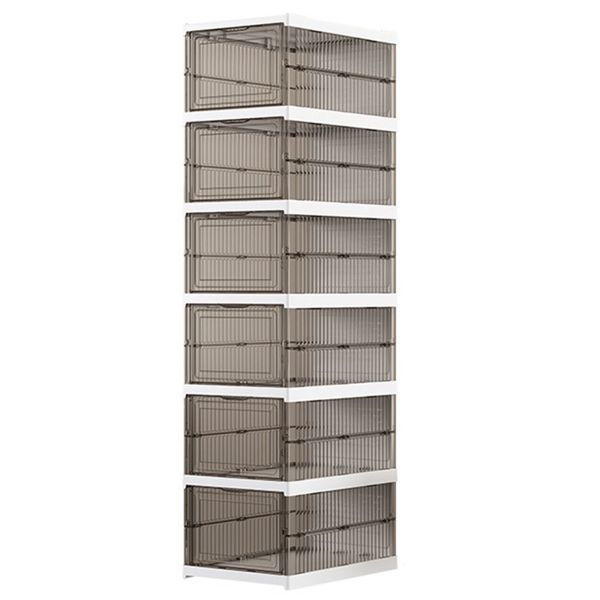 Shoe Storage Box 6 Tier Shoe Rack Space Saving Box Shoe Organizer - Grey