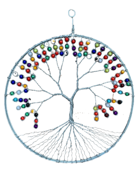 African Bead and Wire Handcrafted Tree Of Life Home Décor Wall Large