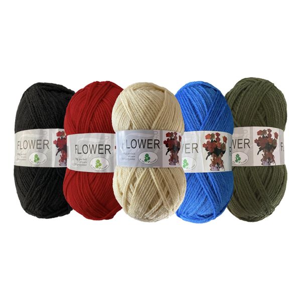 Double Knitting Polyester Yarn 100g - (Pack of 5)