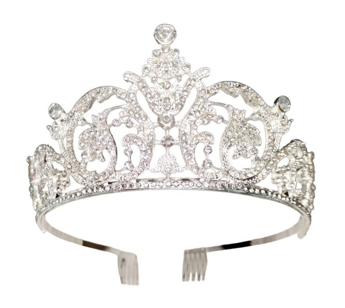 Elegant Princess Rhinestone Crystal Tiara with Combs - For Young and Old