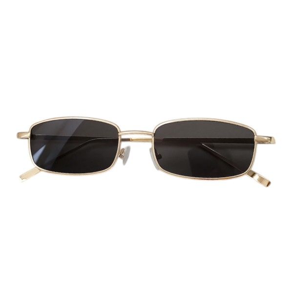 Minimalist Rectangular Frame UV Protection Sunglasses - Grey