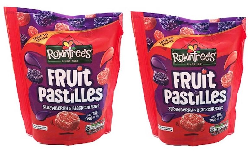 Rowntrees Fruit Pastilles - Strawberry and Black Currant - 2 Pack (150g)