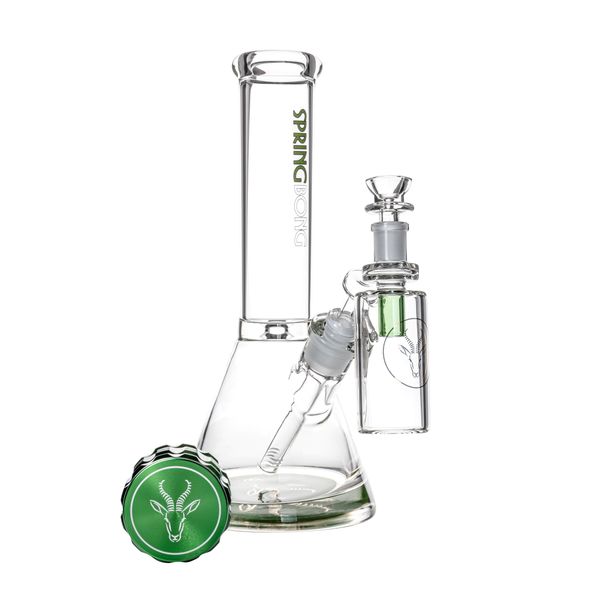 Springbong Collectors Edition - Premium Bong, Ash Catcher &amp; 4-Layer Grinder