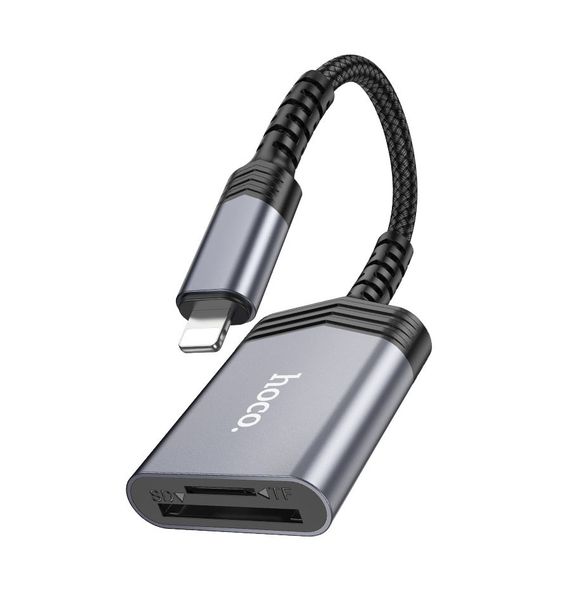 Hoco-UA25 2 in 1 lightning to SD/TF OTG Card Reader Metal Shell Compatible with iPhone
