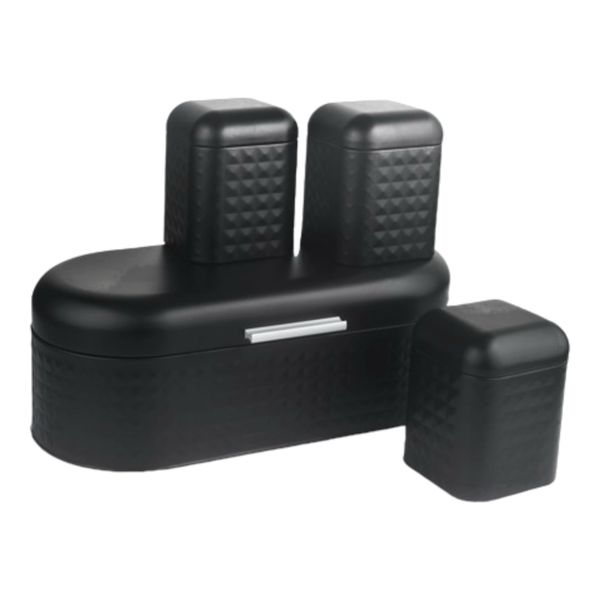 Bread Bin with 3 Piece Canister Set