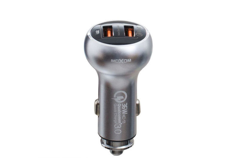 Moxom KC-13 36w Dual USB Port 3.0 Quick Car Charger With Type-C Cable