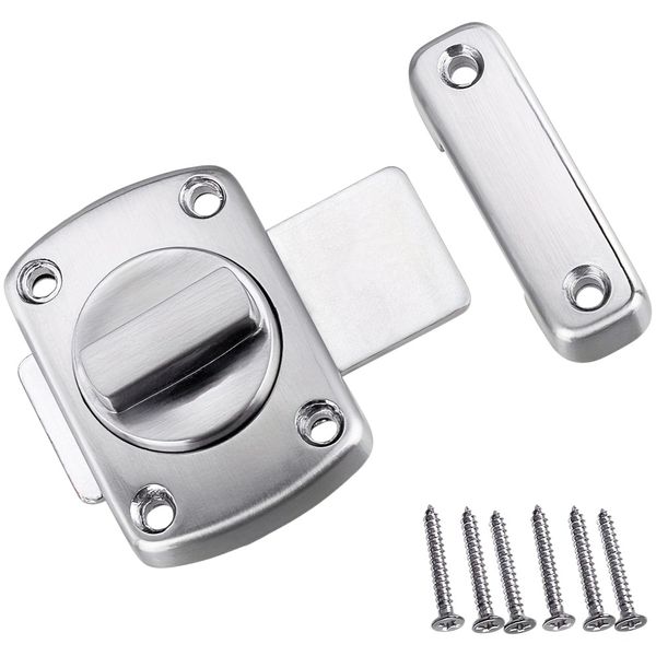 Rotating Bolt Door Lock For Home Security - Silver