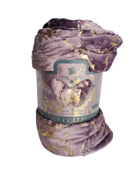 Plush Throw Luxury Fleece Blanket - Purple