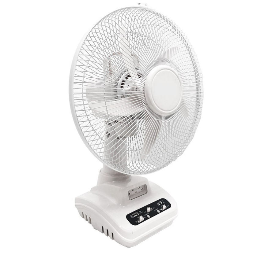 12 Rechargeable Oscillating Desk Fan With Acdc Dual Function And Led Light Shop Today Get It