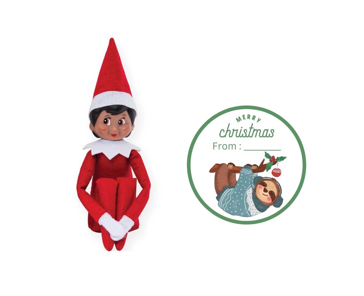 Elf (Brown) and Sticker Gift Tag Set