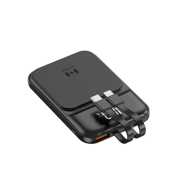 Dual-Wire Magnetic Wireless Charging 5000mAh Portable Power Banks