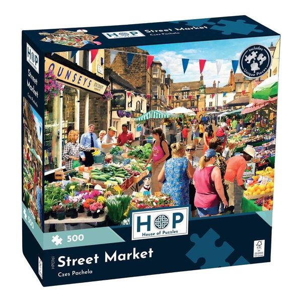 House of Puzzles - Street Market - 500 Piece Jigsaw Puzzle