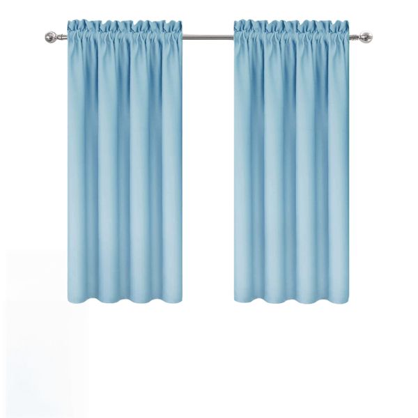 Bedroom &amp; Kitchen Blackout Thermal Curtains - Sky Blue