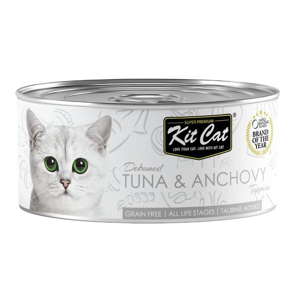 Kit Cat - Deboned Tuna &amp; Anchovy Aspic Canned Toppers Wet Cat Food 80g 12's