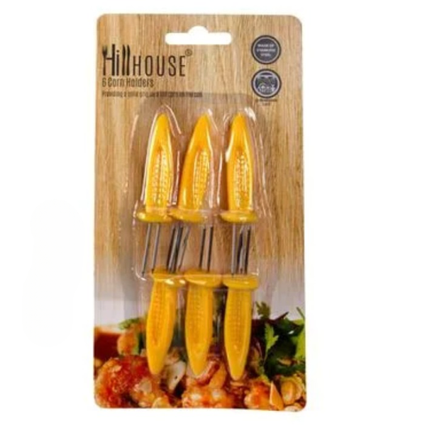 Portable 6-Piece Corn Holders - Perfect for Grilling and Outdoor Dining