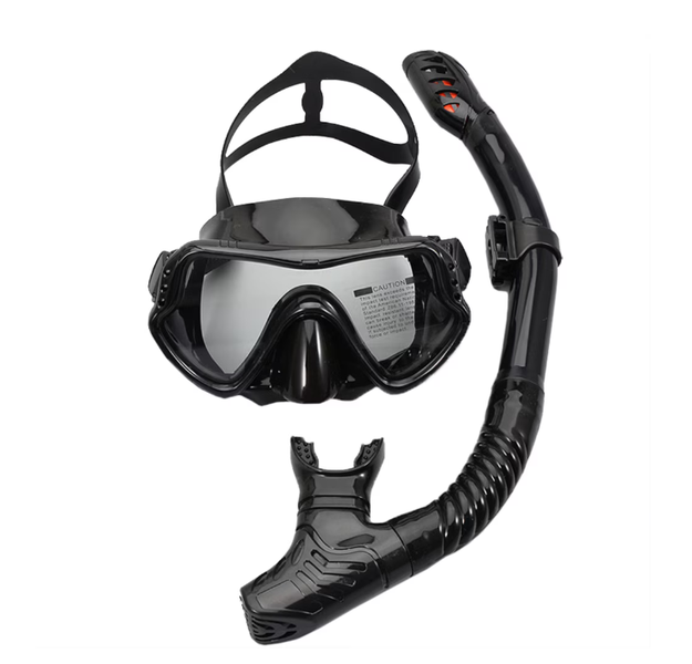 Diving and Snorkelling Set, Including Anti-Fog Mask and Snorkel, Black