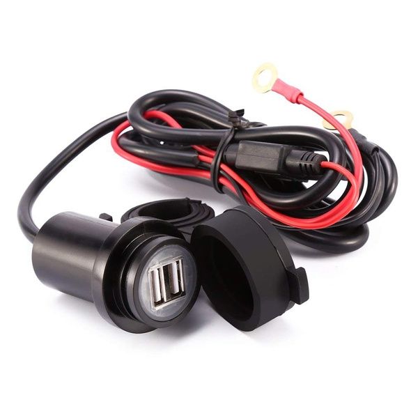 Aileap 5V 2.1A Dual USB Ports Waterproof Motorcycle Phone Charger