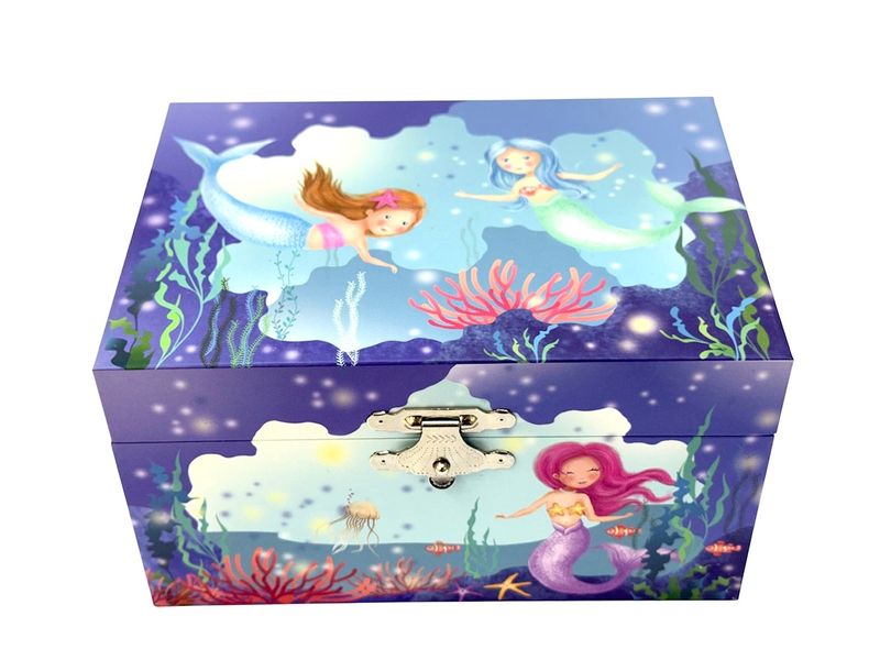 Musical Ballerina Jewellery Box - Mermaids Under the Sea Theme - Blue