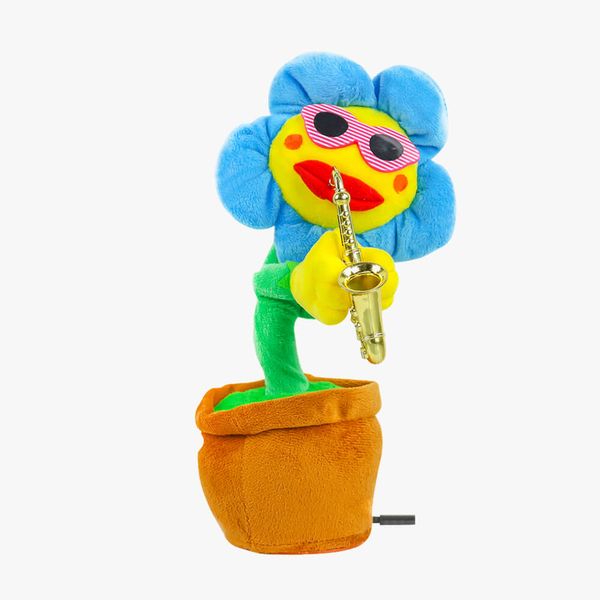 Dancing Enchanting Sunflower Stuffed Plush Doll with Saxophone