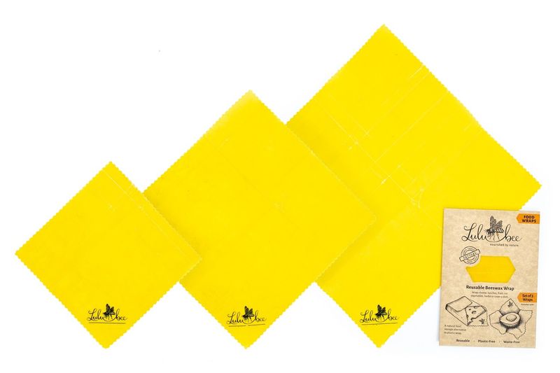 Reusable Beeswax Food Wraps Set Of 3 - Lulubee