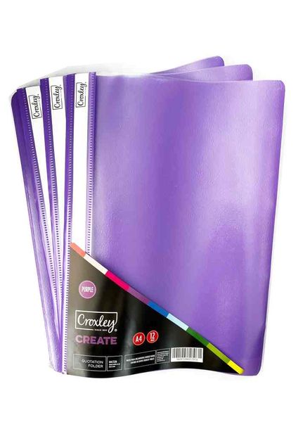 Croxley Quotation Folder Purple Pack of 12's