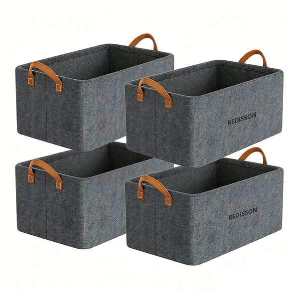 Redisson 4PCS Closet Clothes Organizer,Sturdy Storage Baskets Bins 26L