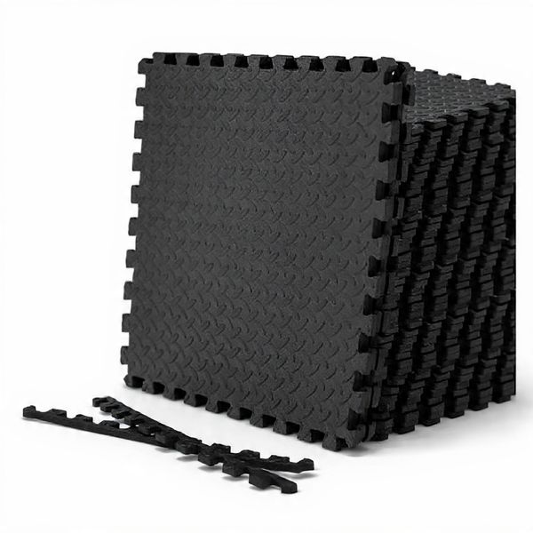 Anchor 48 Interlocking Non-slip Soft Foam Floor Mat Tiles for Gym Home