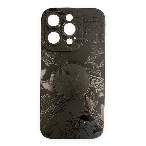AMA Leaf Pattern Phone Case With Stand-out Phone Grip For iPhone 14 Pro Max