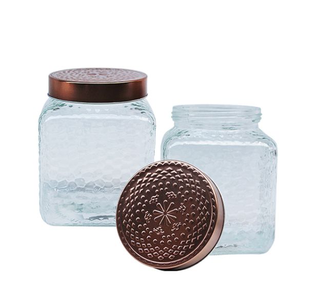 MC - Square Jar with RoseGold Lid