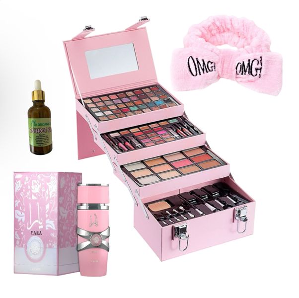 Professional Make-Up Kit with Yara Perfume &amp; Headband , Hair Oil
